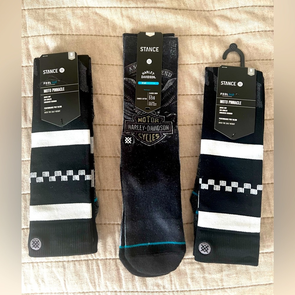 Stance Motorcycle Harley Davidson socks (Lot of 3) med.
